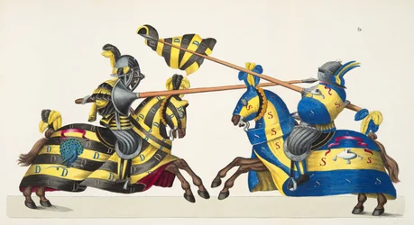 Due cavalieri in un torneo, tavola da 