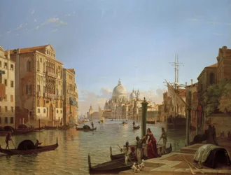 Canal Grande mit Palazzo Cavallo– Franchetti, Santa Maria d