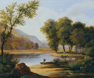 Barcaiolo nel paesaggio