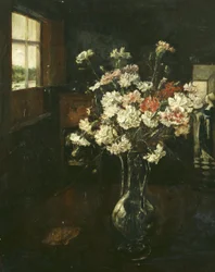 Interno con mazzo di garofani