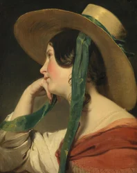 Ragazzina con cappello di paglia