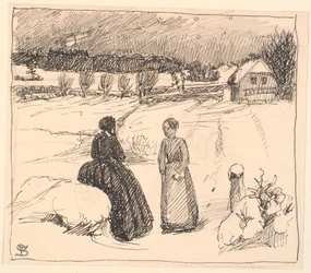 Là fuori nella neve sedeva una donna in lunghi abiti neri...