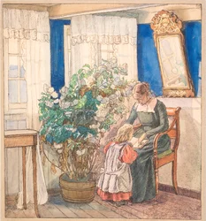 Madre e bambino guardano immagini (Anna e Hans Syberg)