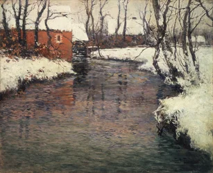 Paesaggio fluviale invernale