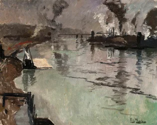 Ciminiere lungo il fiume
