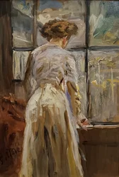 Donna alla finestra ca1890 Fritz-von-Uhde SerbNatMus 20241103 301dpi 2cr