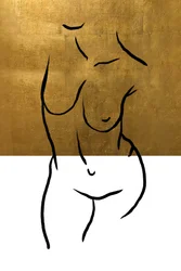 Disegno al tratto "Golden Nude"