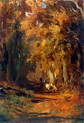 Foresta in autunno circa 1870