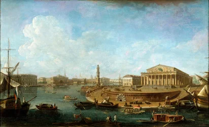 Borsa e Ammiragliato visti dalla Fortezza di Pietro e Paolo, San Pietroburgo, 1810