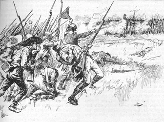 La divisione sotto Alvarado attraversava il terreno basso, 1902