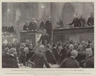 La morte della regina Vittoria, il conte von Bulow, cancelliere imperiale annuncia la notizia nel Reichstag tedesco