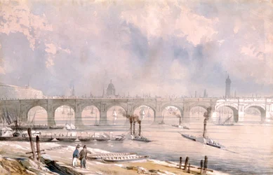 Waterloo Bridge, verso la città, Londra, 1847