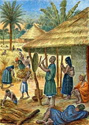 Villaggio in Sudan, c.1900-1910 (illustrazione)