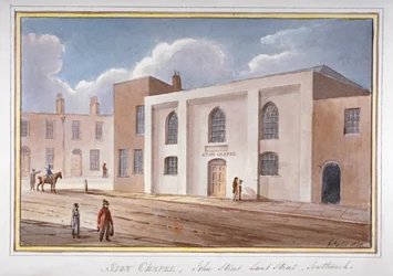 Veduta della Cappella di Sion in John Street, Southwark, Londra, 1825