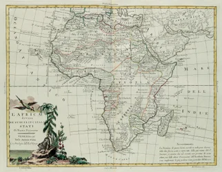 Africa divisa nei suoi principali stati, incisione di G. Zuliani tratta dal Tomo I del Nuovissimo Atlante pubblicato a Venezia nel 1776 da Antonio Zatta, Collezione Privata