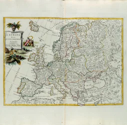 Europa divisa nei suoi principali stati, incisione di G. Zuliani tratta dal Tomo I del Nuovo Atlante pubblicato a Venezia nel 1776 da Antonio Zatta, Collezione Privata