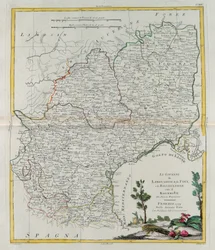 Governanze di Linguadoca, Foix e Rossiglione con Rouergue, incisione di G. Zuliani tratta dal Tomo I del Nuovissimo Atlante pubblicato a Venezia nel 1777 da Antonio Zatta, Collezione Privata