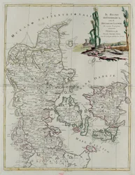 Regno di Danimarca con il Ducato di Slesvik, incisione di G. Zuliani tratta dal Tomo III del "Novissimo Atlante" pubblicato a Venezia nel 1781 da Antonio Zatta, Collezione Privata