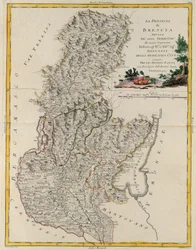 Territorio dello Stato del Veneto: Brescia, incisione di G. Zuliani tratta dal Tomo II del "Nuovissimo Atlante" pubblicato a Venezia nel 1783 da Antonio Zatta, Collezione Privata
