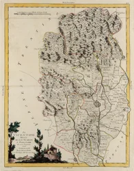 Territorio dello Stato del Veneto: area di Vicenza divisa nei suoi vescovati e magistrature, incisione di G. Zuliani tratta dal Tome II del "Nuovissimo Atlante" pubblicato a Venezia nel 1782 da Antonio Zatta, Collezione Privata