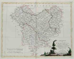 I Palatinati di Cracovia, Lekzyca, Sieradz, Sandomir e Lublino, incisione di G. Zuliani tratta dal Tomo III del "Novissimo Atlante" pubblicato a Venezia nel 1781 da Antonio Zatta, Collezione Privata