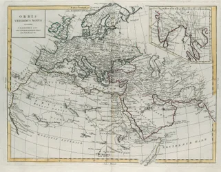 Mondo conosciuto dagli Antichi, incisione di G. Zuliani tratta dal Tomo IV del Nuovissimo Atlante pubblicato a Venezia nel 1785 da Antonio Zatta, Collezione Privata