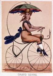 Bici nel 1869: "Grande genere" - litografia di Darlinghe dopo Gosthiaux, Bibl. della città di Parigi.