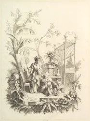 Chinoiserie con figure in un paesaggio, XVIII secolo