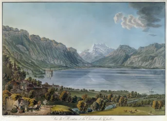 Il Lago di Ginevra con Montreux, il Castello di Chillon e i Denti del Midi