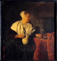 Il ribotter. Dipinto di Gabriel Metsu (1629 - 1667)