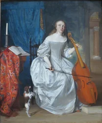 Donna che suona una viola de gamba