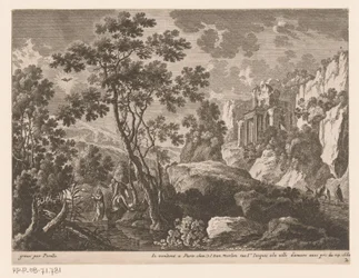 Paesaggio con il battesimo di Cristo nel Giordano