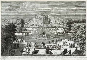 La vasca di Apollo nei giardini del castello di Versailles - di Perelle, fine XVII secolo