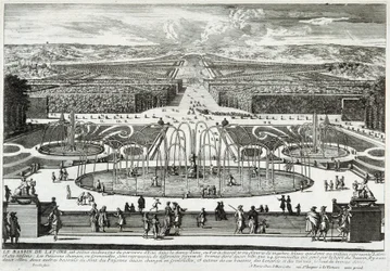 La vasca di Latona nei giardini del castello di Versailles - di Perelle, fine XVII secolo