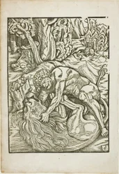 Ercole strangola il leone di Nemea, dalle Fatiche di Ercole