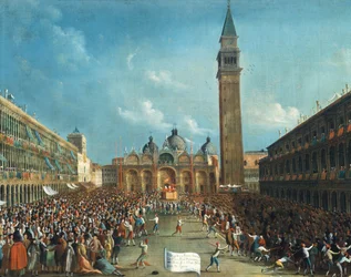 Il Doge portato trionfalmente e che sparge denaro in Piazza San Marco