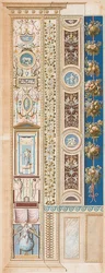 Pilastro Loggia IV (Decorazione, in cui siede il Genio della Gloria)
