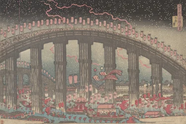 Il festival Tenmangu a Osaka, 1834