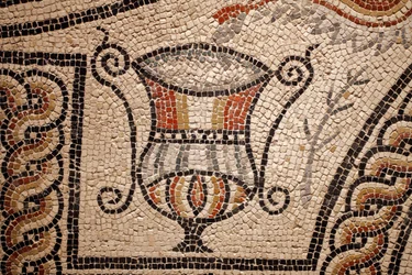 Mosaico con pesci, dettaglio