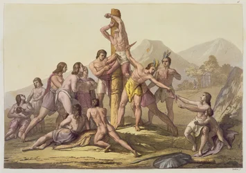 Indiani peruviani che fanno un sacrificio, da 