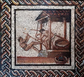 Un frantoio (mosaico, fine II, inizio III secolo)
