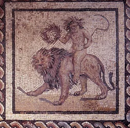 Arte Gallo-Romana: pavimentazione a mosaico che rappresenta un calendario rustico. Allegoria dell