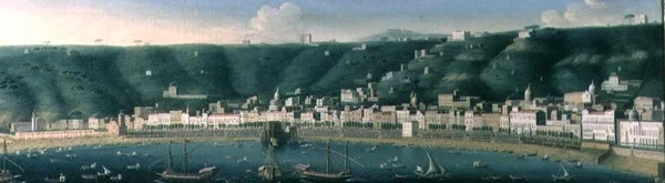 Veduta di Napoli dal mare con il Castel dell