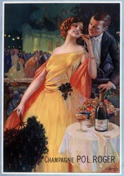 Manifesto pubblicitario per lo champagne Pol Roger (cromo)