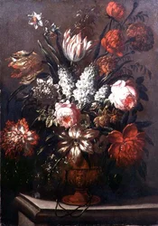Natura Morta di Tulipani, Peonie, Narcisi e Altri Fiori