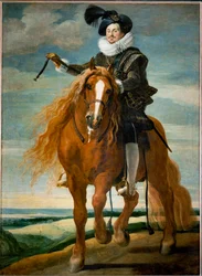 Ritratto equestre di Don Diego Messia Felipe de Guzman, marchese di Leganes ... (dipinto su tela)