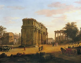 Arco di Settimio Severo a Roma, di Gaspar van Wittel (1652 o 1653-1736), 565 x 9056 cm, dettaglio