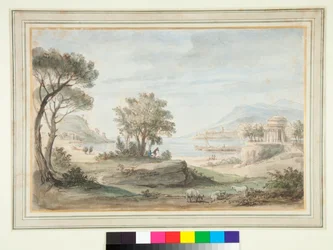 Paesaggio con un tempio rotondo
