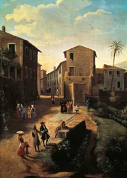 Veduta di Tivoli, di Gaspar van Wittel (1652 o 1653-1736) (dettaglio)
