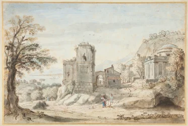 Paesaggio con rovine e un tempio, 1716